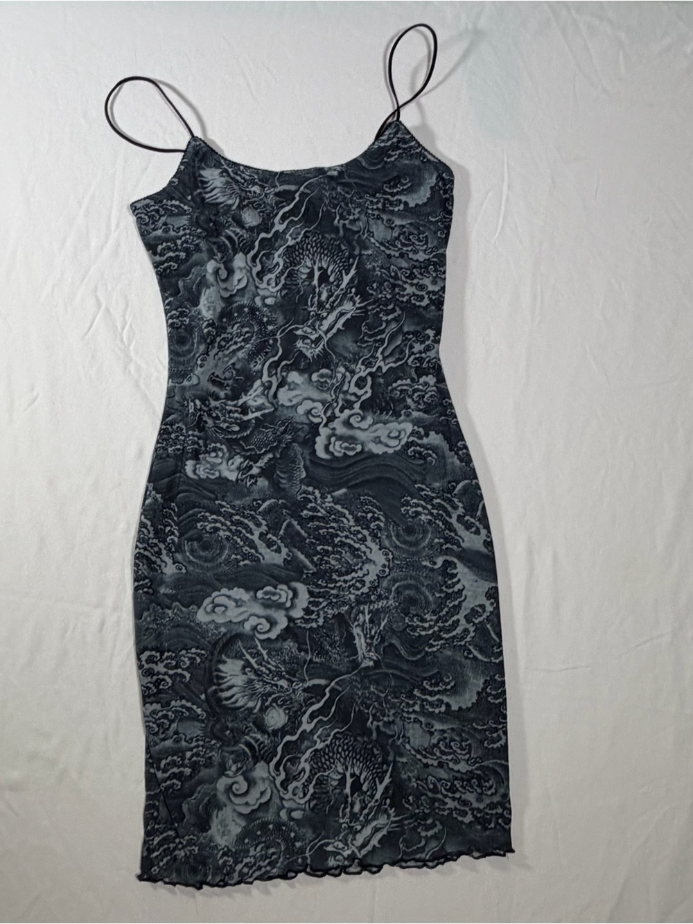 Bear Dance Black Dragon Wave Slip Dress
